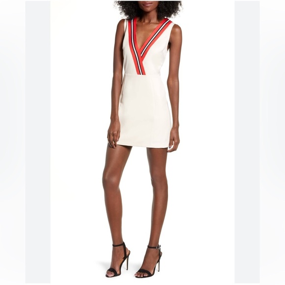 English Factory Dresses & Skirts - English Factory SLEEVELESS VARSITY STRIPE DRESS IN WHITE Women’s Size XS NWT